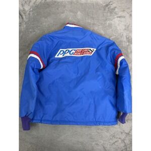 Vintage 80s Indycar Racing Jacket Men's Size Medium Blue Full Zip
